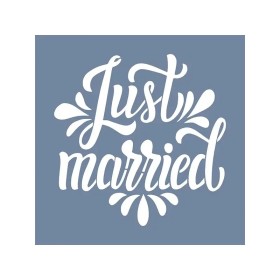 EHY139 Just Married Stencil 40x40cm