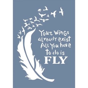 EHY149 Tüy ve Kuş Stencil 25x35cm