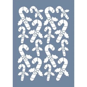 EHYB81 Yılbaşı Şeker Kamışı Stencil 25x35cm