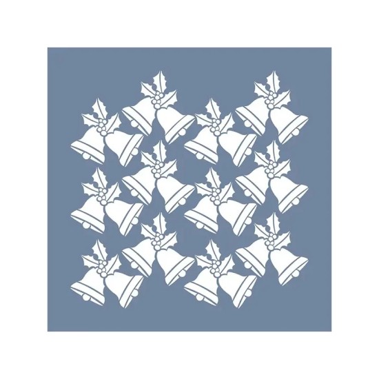 EHYB82 Yılbaşı Çan Stencil 25x25cm