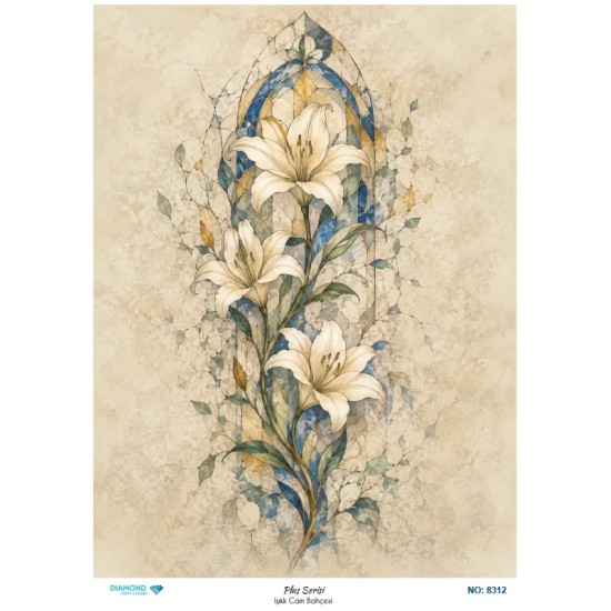 8312 Diamond Pirinç Dekopaj Kağıdı Plus Serisi 30x42cm