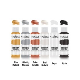 6x59ML Harmony Akrilik Boya - Işıltılı Metalik & Kontrast Seti