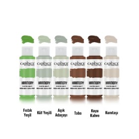 6x120ML Harmony Akrilik Boya - Doğa ve Orman Renkleri Seti