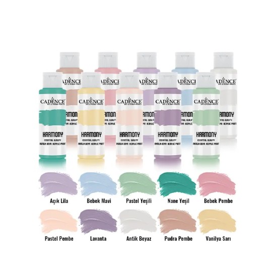 10x120ML Harmony Akrilik Boya - Genç Ressamın Pastel Dünyası