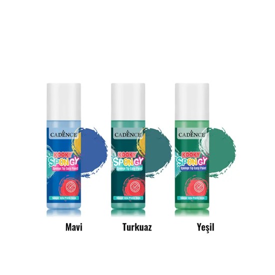 3x100ML Spongy Sünger Uçlu Pratik Boya - Doğa ve Deniz Huzur Seti