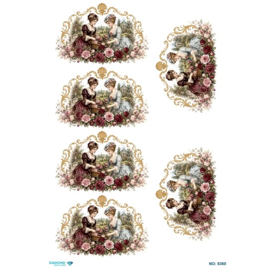 8360 Diamond Pirinç Dekopaj Kağıdı 30x42cm