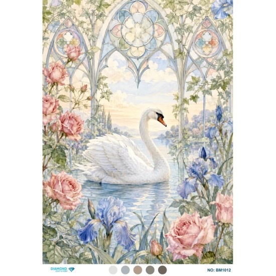 BM1012 Diamond Büyük Boy Pirinç Dekopaj Kağıdı 42x60cm