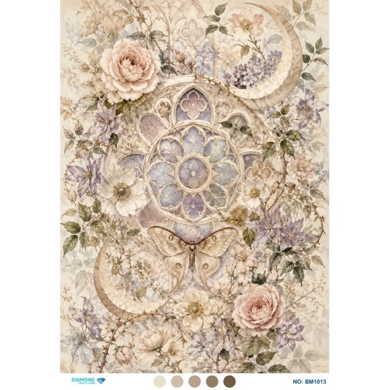 BM1013 Diamond Büyük Boy Pirinç Dekopaj Kağıdı 42x60cm