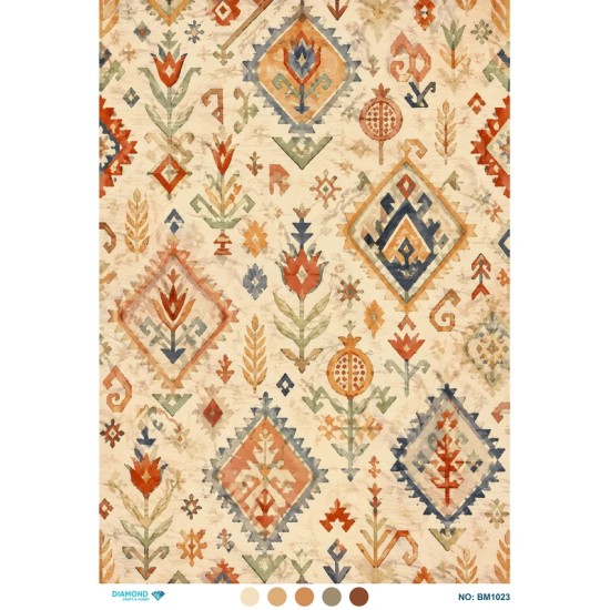 BM1023 Diamond Büyük Boy Pirinç Dekopaj Kağıdı 42x60cm