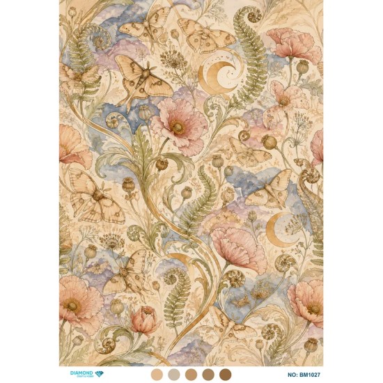 BM1027 Diamond Büyük Boy Pirinç Dekopaj Kağıdı 42x60cm