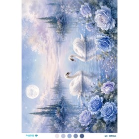BM1028 Diamond Büyük Boy Pirinç Dekopaj Kağıdı 42x60cm