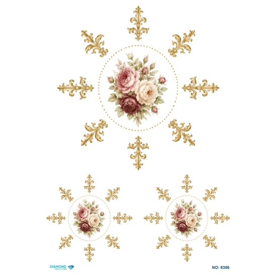 8386 Diamond Pirinç Dekopaj Kağıdı 30x42cm