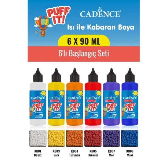6X90ML Kooky Puff It Kabaran Boya 6'lı Başlangıç Seti