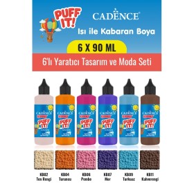 6X90ML Kooky Puff It Kabaran Boya 6'lı Yaratıcı Tasarım ve Moda Seti