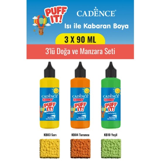 3X90ML Kooky Puff It Kabaran Boya 3'lü Doğa ve Manzara Seti