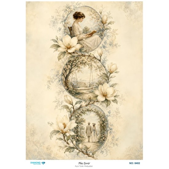 8402 Diamond Pirinç Dekopaj Kağıdı Plus Serisi 30x42cm
