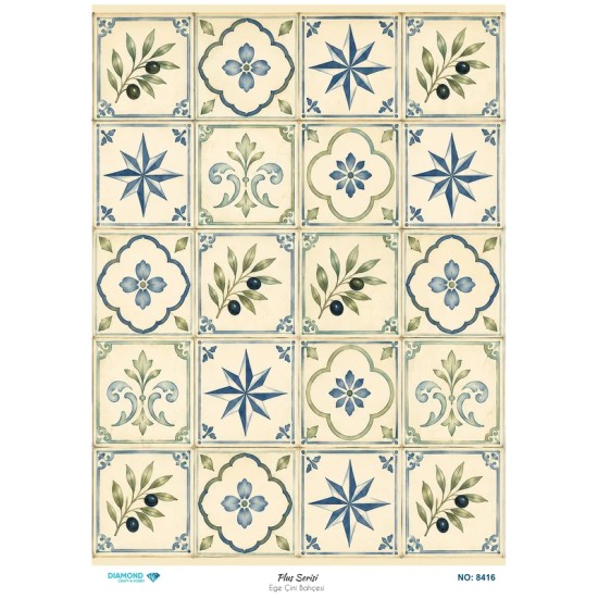 8416 Diamond Pirinç Dekopaj Kağıdı Plus Serisi 30x42cm
