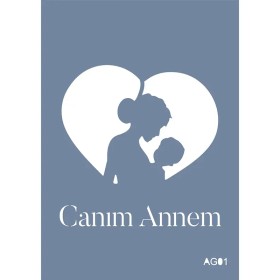 Evimde Hobi AG01 Anneler Günü Model Stencil Serisi 21x30cm | Evimde Hobi