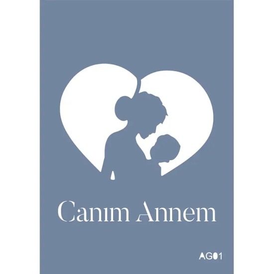 Evimde Hobi AG01 Anneler Günü Model Stencil Serisi 21x30cm | Evimde Hobi