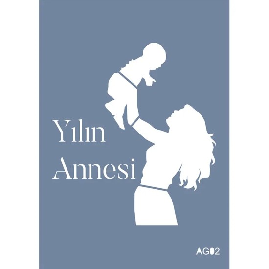 Evimde Hobi AG02 Anneler Günü Model Stencil Serisi 21x30cm | Evimde Hobi