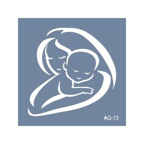 Evimde Hobi AG13 Anneler Günü Model Stencil Serisi 20x20cm | Evimde Hobi