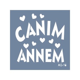 Evimde Hobi AG16 Anneler Günü Model Stencil Serisi 20x20cm | Evimde Hobi