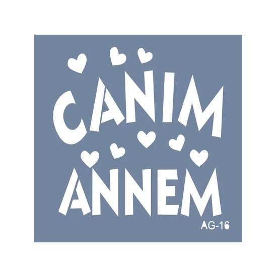 Evimde Hobi AG16 Anneler Günü Model Stencil Serisi 20x20cm | Evimde Hobi