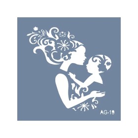Evimde Hobi AG19 Anneler Günü Model Stencil Serisi 20x20cm | Evimde Hobi