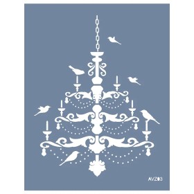 Evimde Hobi AVZ03 Avize Model Stencil 35x45cm | Evimde Hobi