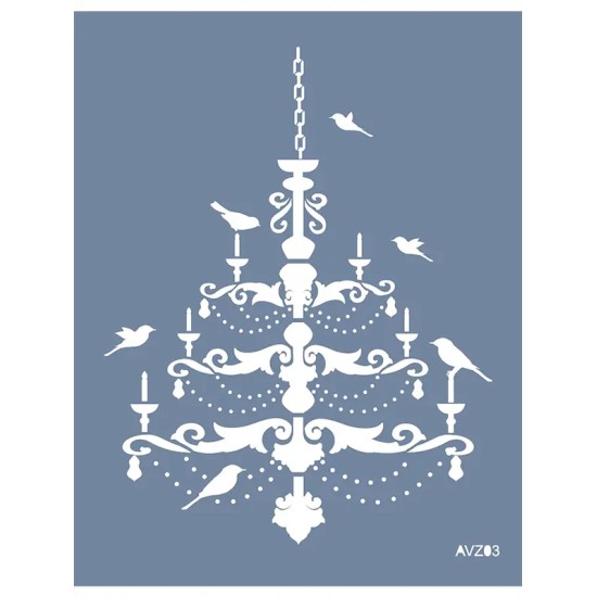 Evimde Hobi AVZ03 Avize Model Stencil 35x45cm | Evimde Hobi