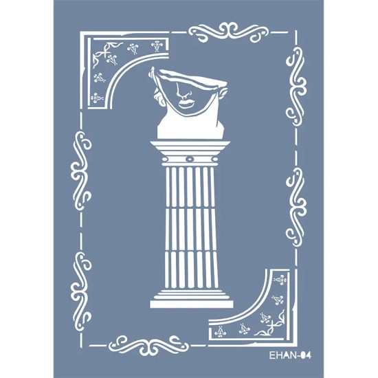 Evimde Hobi EHAN04 Sütun ve Tors Desen Stencil 25x35cm | Evimde Hobi