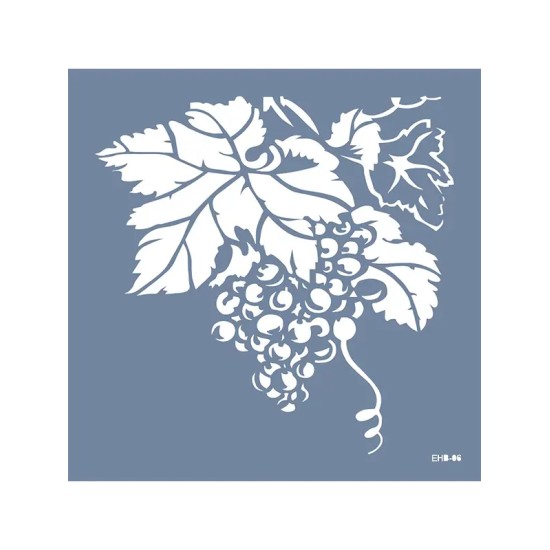 Evimde Hobi EHB06 Üzüm Desen Stencil 25x25cm | Evimde Hobi