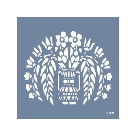 Evimde Hobi EHB09 Çiçek Desen Stencil 45x45cm | Evimde Hobi