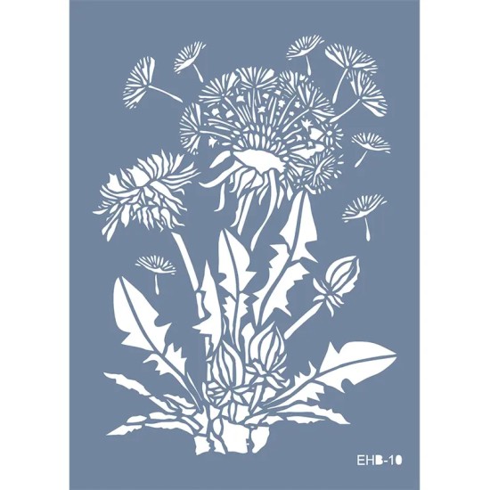 Evimde Hobi EHB10 Karahindiba Desen Stencil 21x30cm | Evimde Hobi
