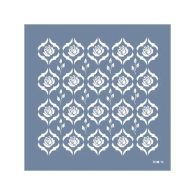 Evimde Hobi EHB15 Damask Gül Desen Stencil 25x25cm | Evimde Hobi