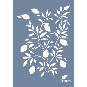 Evimde Hobi EHB22 Limon Ağacı Desen Stencil 21x30cm | Evimde Hobi