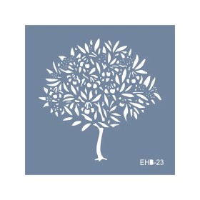 Evimde Hobi EHB23 Portakal Ağacı Desen Stencil 40x40cm | Evimde Hobi