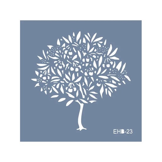 Evimde Hobi EHB23 Portakal Ağacı Desen Stencil 40x40cm | Evimde Hobi