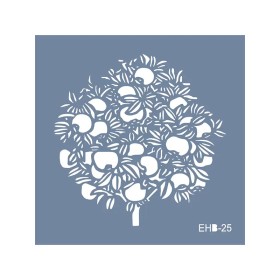 Evimde Hobi EHB25 Elma Ağacı Desen Stencil 40x40cm | Evimde Hobi