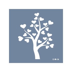 Evimde Hobi EHB26 Kalpli Ağaç Desen Stencil 60x60cm | Evimde Hobi