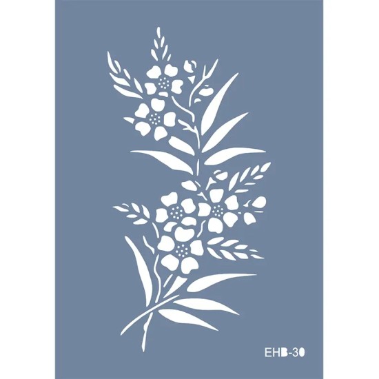 Evimde Hobi EHB30 Kır Çiçeği Desen Stencil 25x35cm | Evimde Hobi
