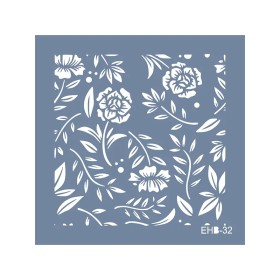 Evimde Hobi EHB32 Karanfil Desen Stencil 60x60cm | Evimde Hobi