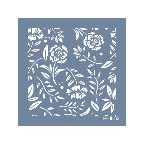 Evimde Hobi EHB32 Karanfil Desen Stencil 60x60cm | Evimde Hobi