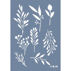 Evimde Hobi EHB40 Zeytin Dalı Desen Stencil 21x30cm | Evimde Hobi