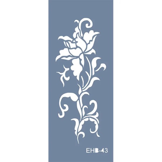 Evimde Hobi EHB43 Gül Desen Stencil 10x25cm | Evimde Hobi