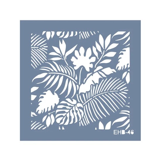Evimde Hobi EHB46 Orman Bitkileri Desen Stencil 20x20cm | Evimde Hobi