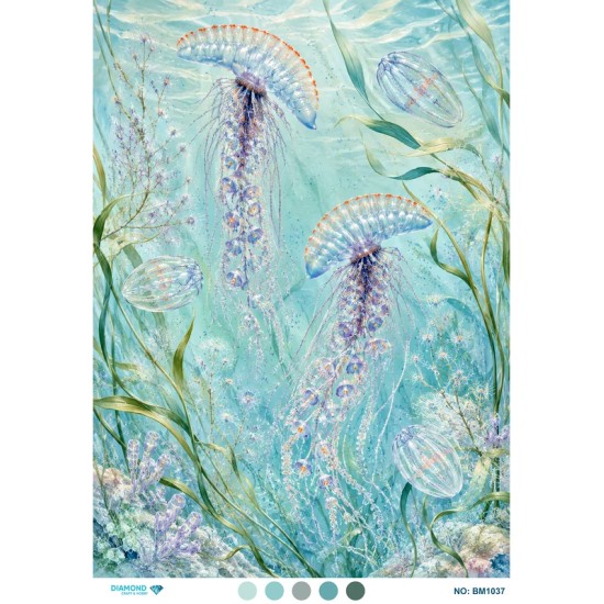 BM1037 Diamond Büyük Boy Pirinç Dekopaj Kağıdı 42x60cm