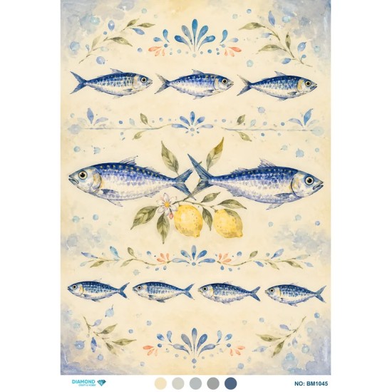 BM1045 Diamond Büyük Boy Pirinç Dekopaj Kağıdı 42x60cm