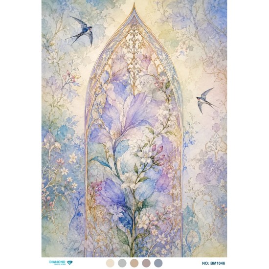 BM1046 Diamond Büyük Boy Pirinç Dekopaj Kağıdı 42x60cm