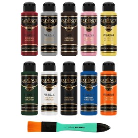10X70ML Cadence 10'lu Akrilik Boya Seti + Zemin Fırçası